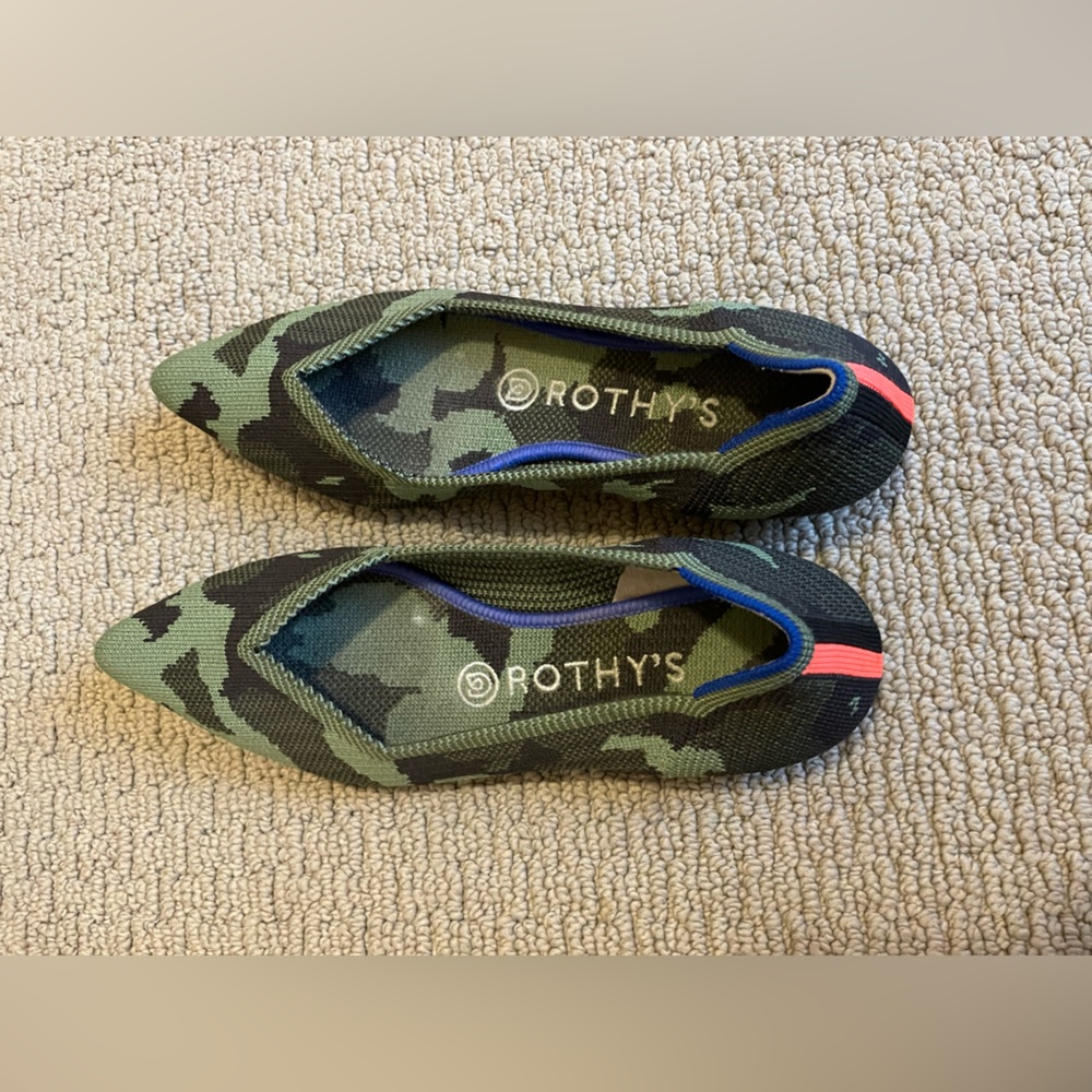 Rothy’s Camo flats in 7.5w